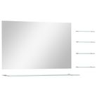 vidaXL Wall Mirror with 5 Shelves Silver 39.4"x23.6"