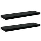 vidaXL Floating Wall Shelves 2 pcs High Gloss Black 31.5"x9.3"x1.5" MDF