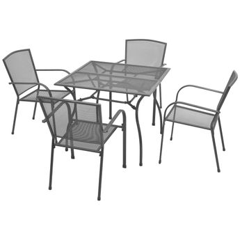 vidaXL 5 Piece Patio Dining Set Steel Anthracite