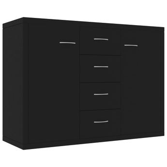 vidaXL Sideboard Black 34.6x11.8x25.6" Engineered Wood